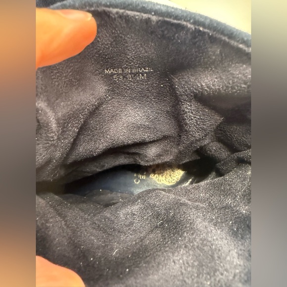 Vince Camuto Midnight Blue Suede Heeled slouch Boots 8.5, rubber sole - Picture 14 of 16